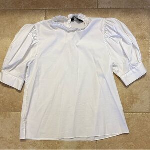Zara White Puff Sleeve Women’s Blouse
